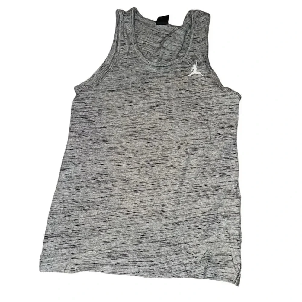 Jordan Men's Sleeveless Tank Top Gray M Gym Training Air Jordan Logo